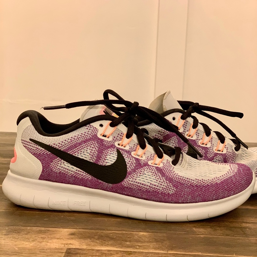 Women's Nike Free Run Grey/Purple/Orange Blue